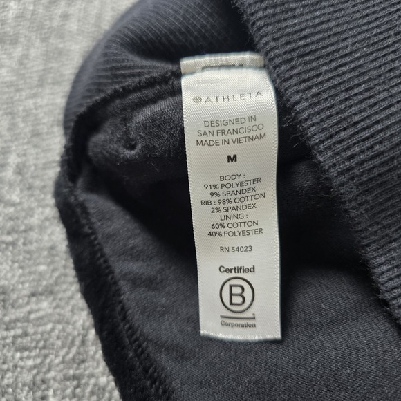 Athleta Cloud Fleece Full Zip Jacket Black Women's Size Medium - Picture 4 of 8